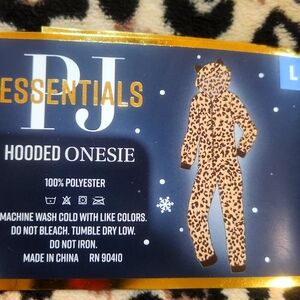 PJ Essentials Leopard Print Hooded Onesie